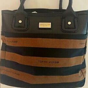 Tommy Hilfiger Brown and black striped tote